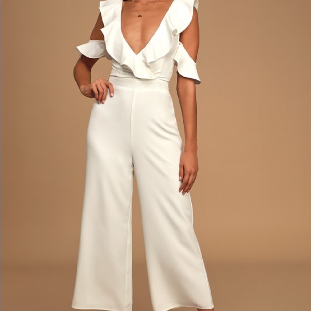Lulus white jumpsuit NWT